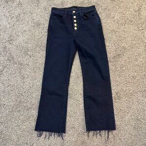 Joe’s Jeans The Callie High Rise Cropped Boot Cut Dark Wash Button Down Jeans